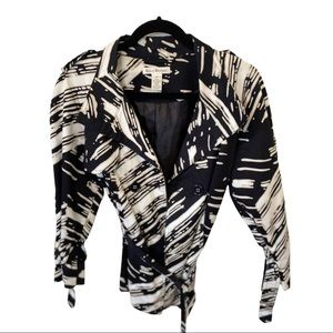 Susan Bristol Belted Black and White Jacket/Coat